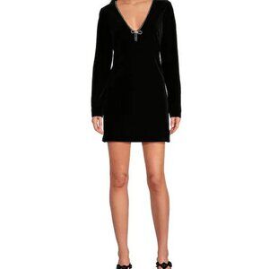 NWT Lucy Paris Dress ONLY $39! RETAIL $90 Velvet Mini Rhinestone Trim Lined Sz M